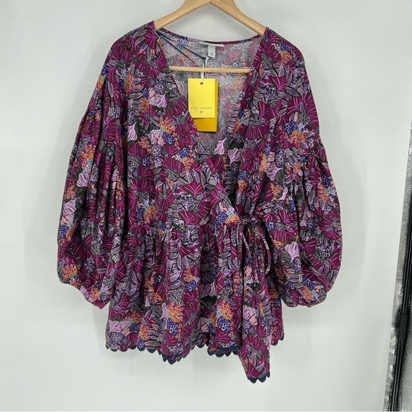 Kika Vargas x Target Coral Reef Scallop Edge Wrap Top Size 3X‎ New With Tags - Picture 4 of 14